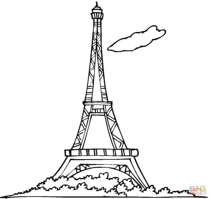 Eiffel Tower Coloring Page Pictures To Color Free Printable - Eiffel Tower Coloring Page - HD Wallpaper 
