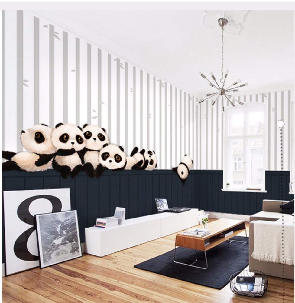 Dalxsh 5d Mural Chinese Cute Panda Wallpaper Animal - Scandinavian With Brown Wood Floors - HD Wallpaper 
