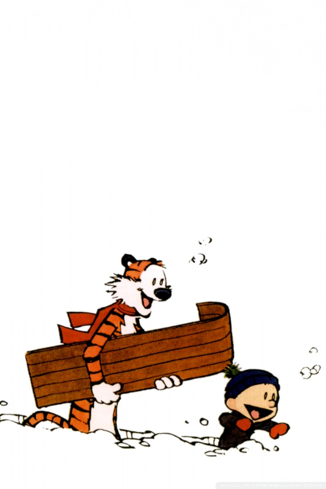 Calvin And Hobbes Winter - HD Wallpaper 