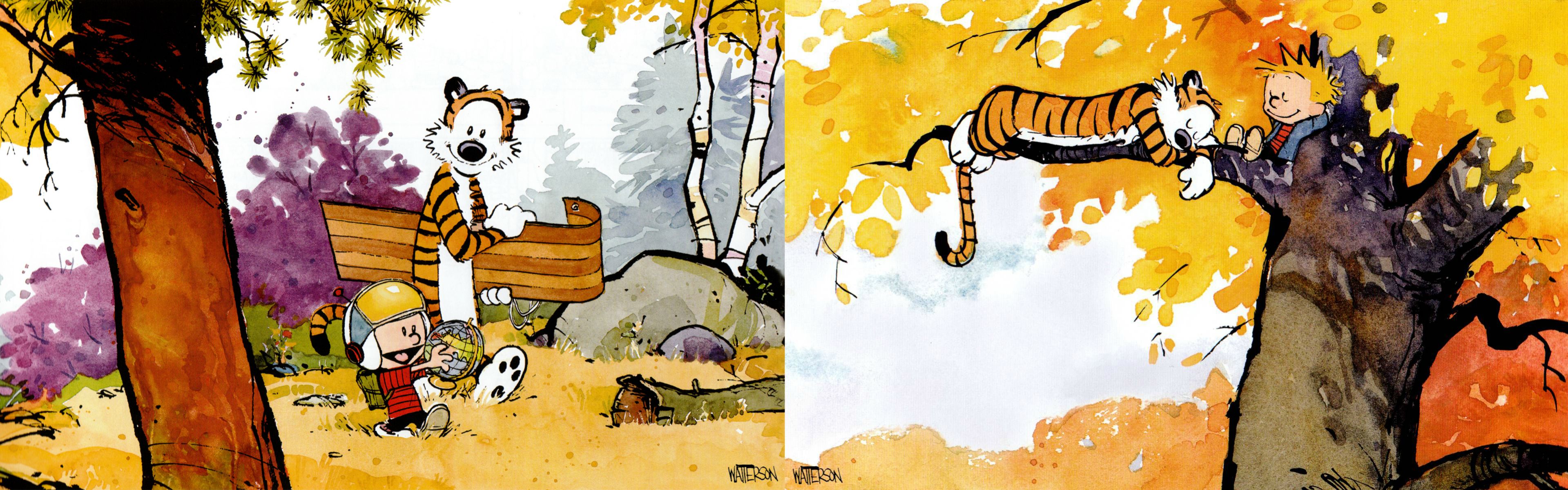 Calvin N Hobbes Color - HD Wallpaper 