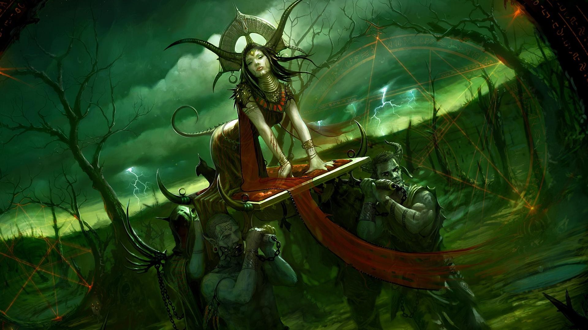 Queen With Her Slaves - HD Wallpaper 