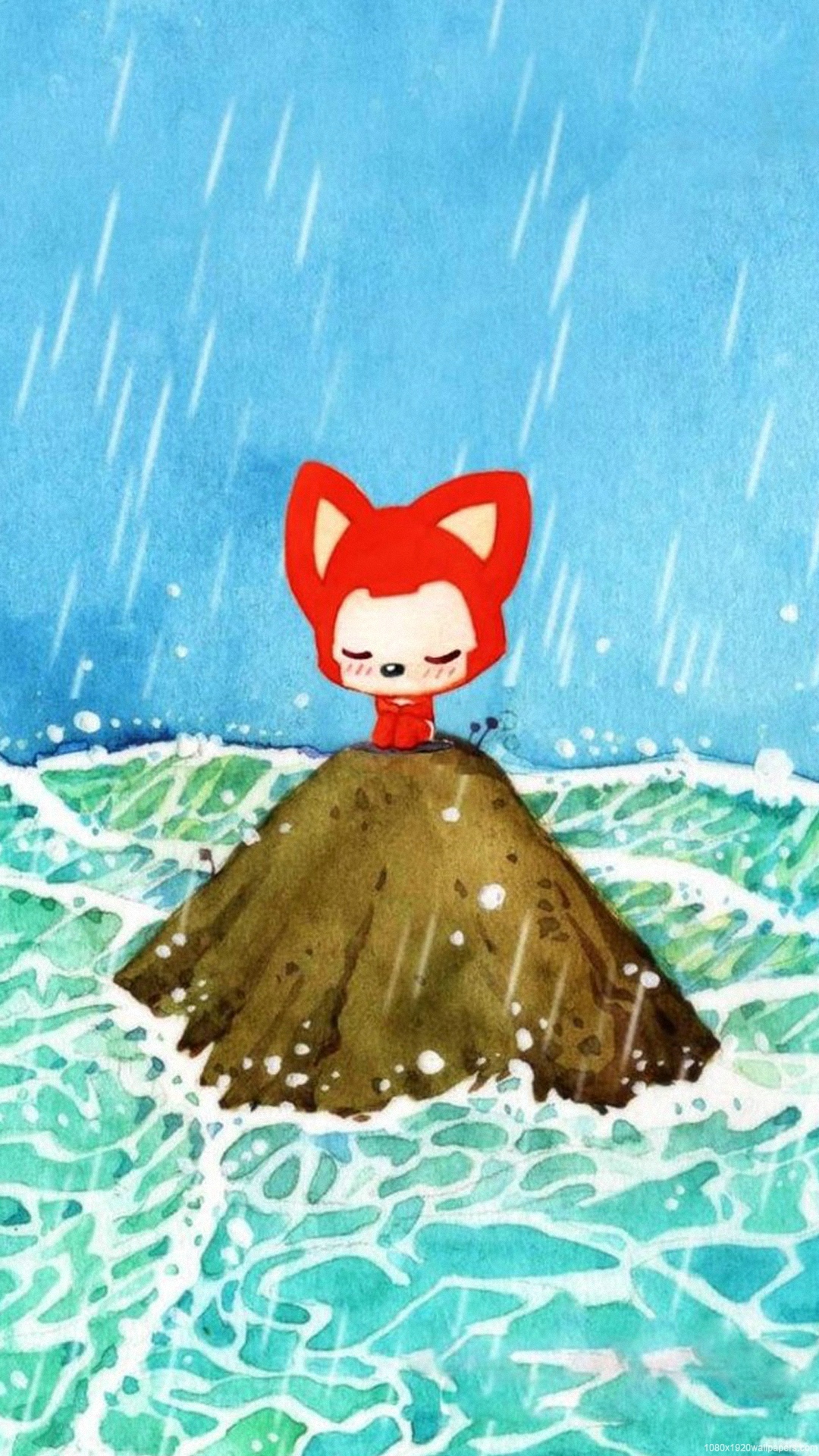 Cartoon Fox Rain Wallpapers Hd - 阿 狸 壁纸 - HD Wallpaper 