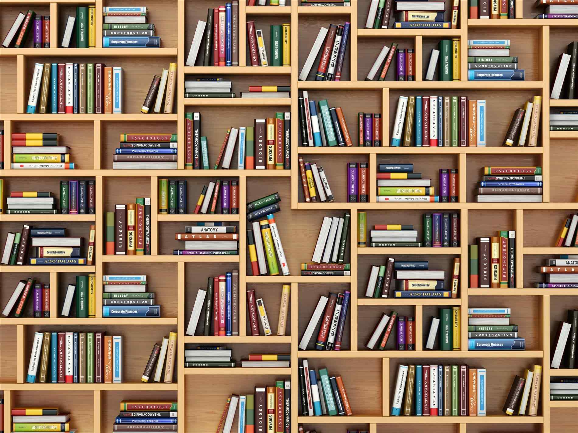 Bookshelf Textbooks - HD Wallpaper 