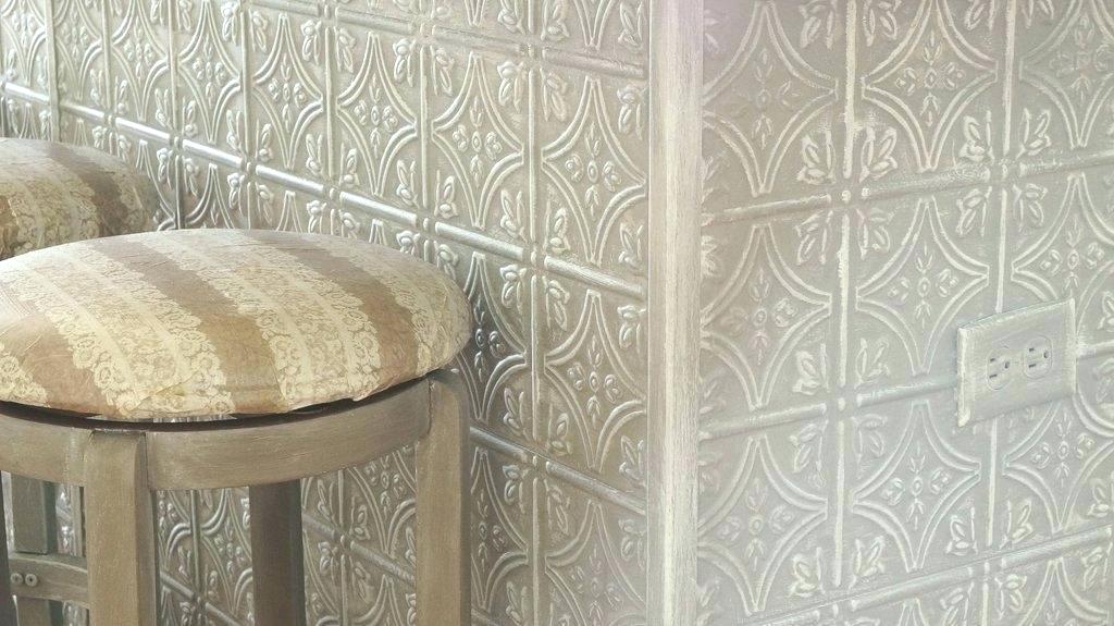 Faux Tin Ceiling Tile Wallpaper Fake Tiles Real Antique - Ceiling Tile Kitchen Island - HD Wallpaper 