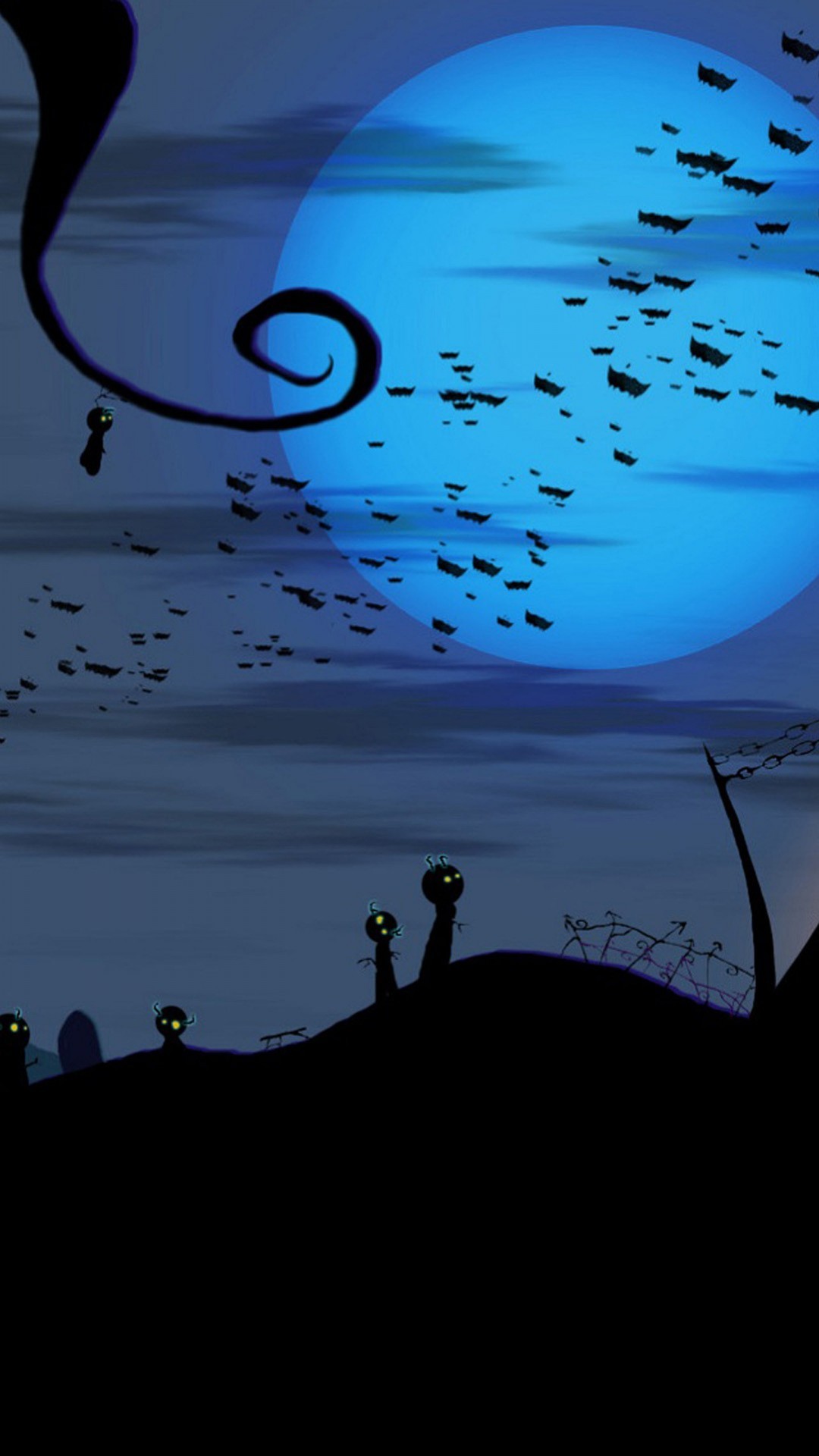 Cute Halloween Background Blue - HD Wallpaper 