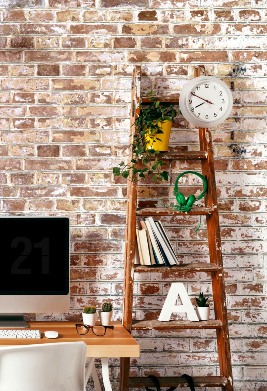 Unique Design Fake Brick Wallpaper Faux And Textured - Colour Goes With Brick - HD Wallpaper 