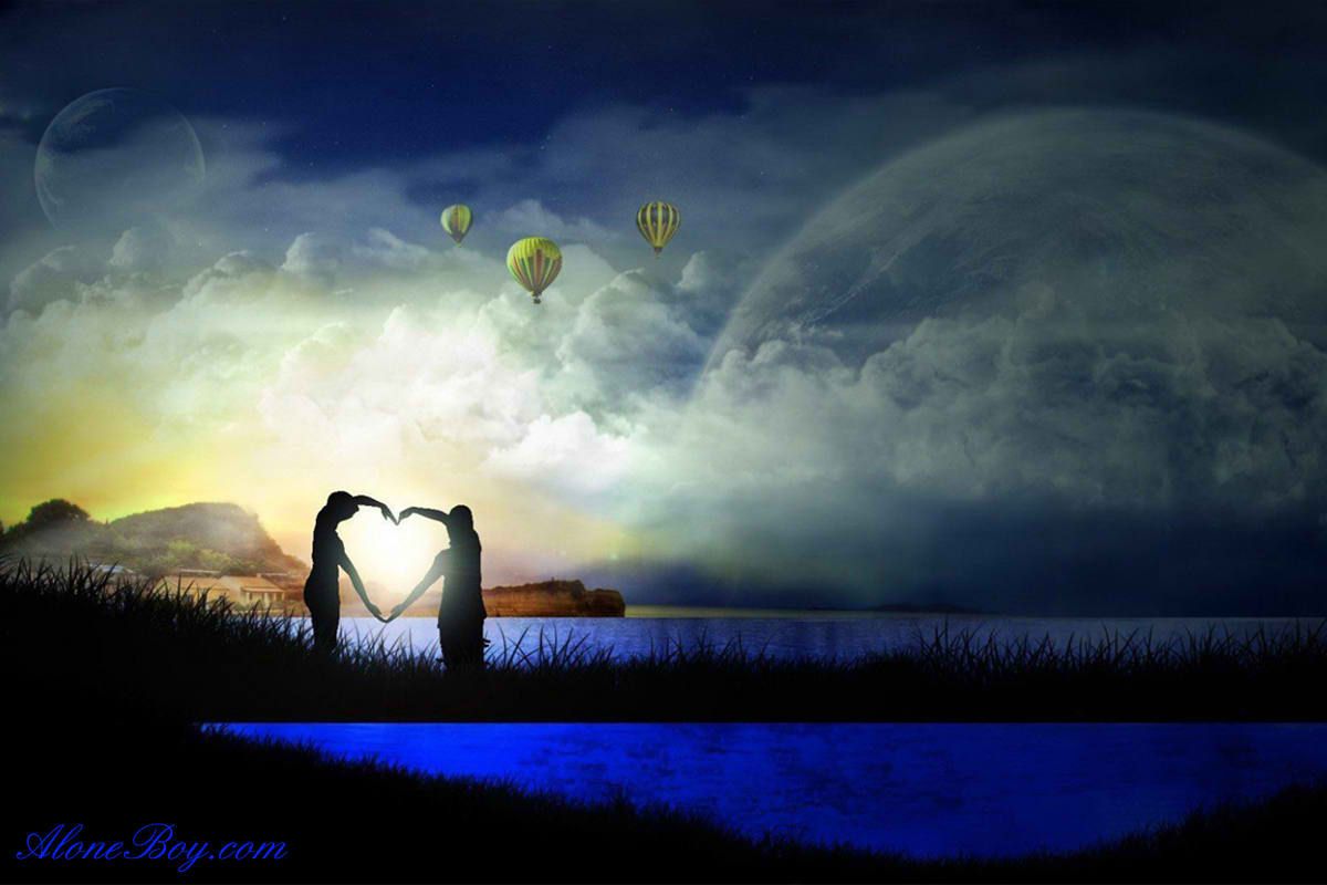 Romantic Love Couple Background - HD Wallpaper 