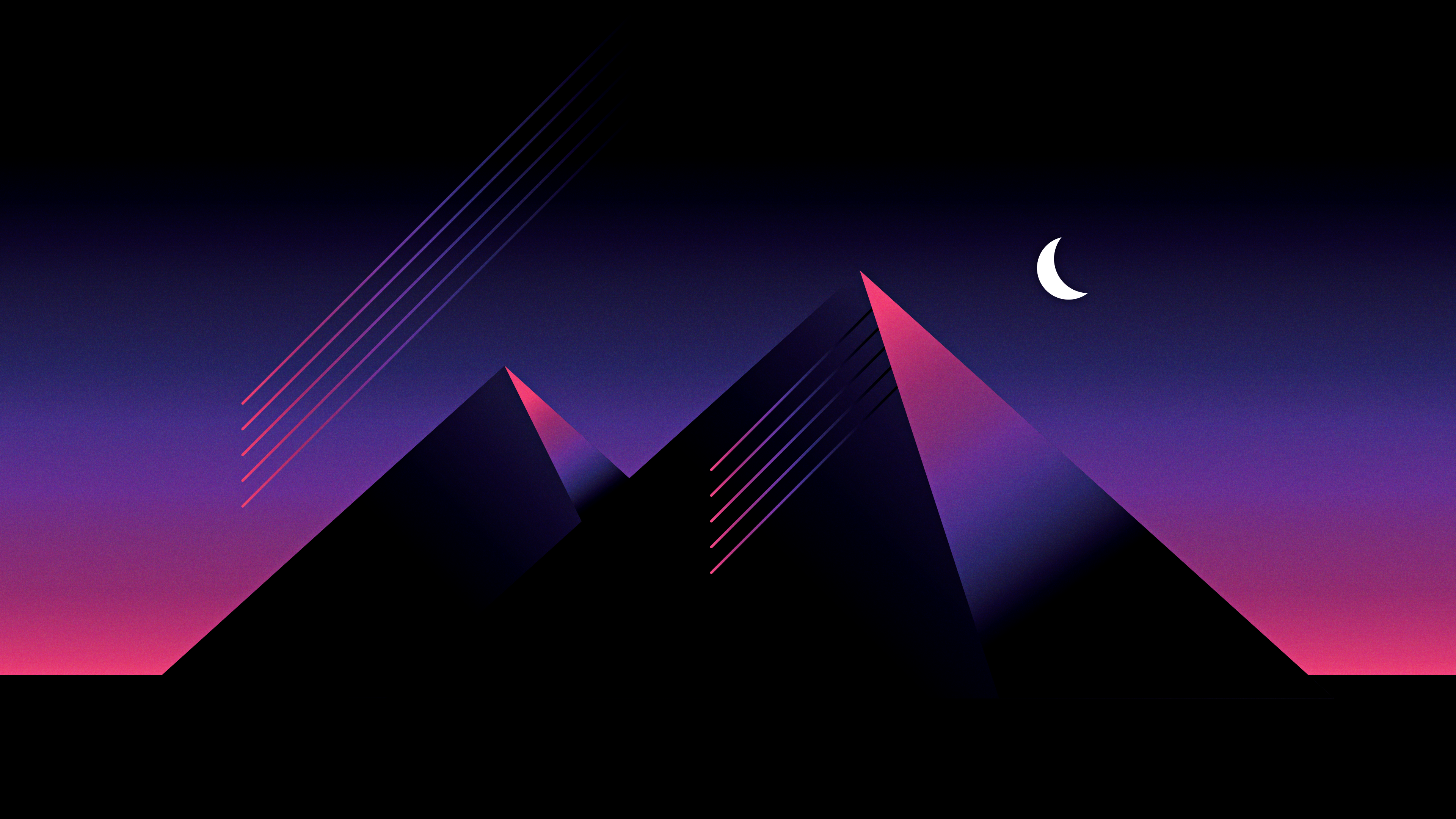 Retro Wave Pyramid - HD Wallpaper 