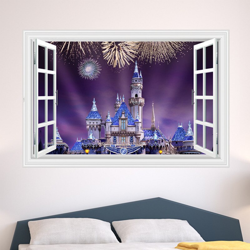 Princess Castle Forest Dream Wall Sticker 3d Fake Window - Dessin 3d Harry Potter - HD Wallpaper 