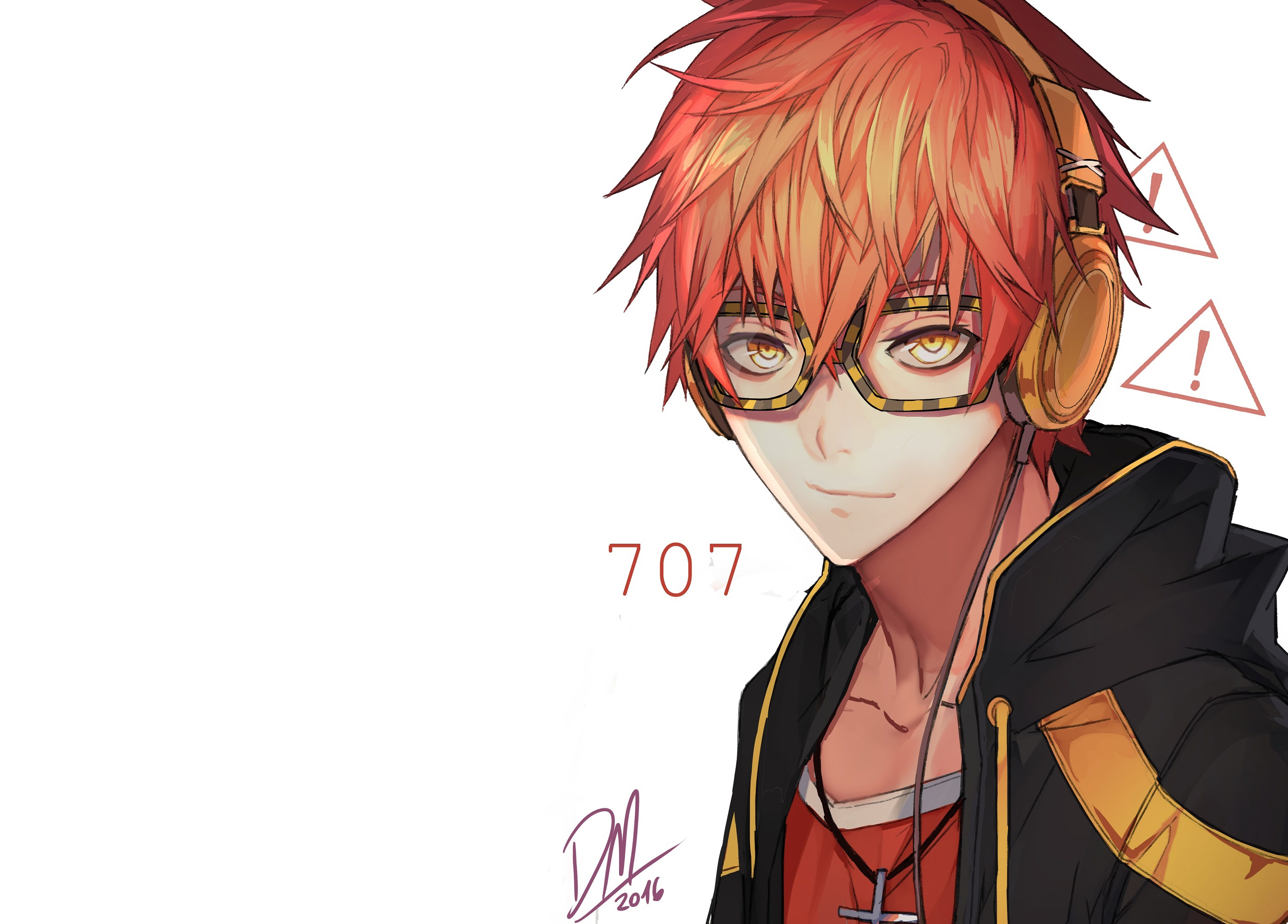 Red Hair Glasses Anime Guy - 2788x2000 Wallpaper 