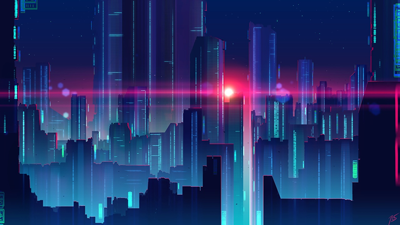 80s Neon Fantasy Art - HD Wallpaper 