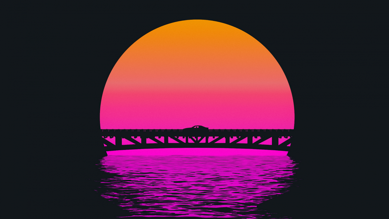 Synthwave Sunset - HD Wallpaper 