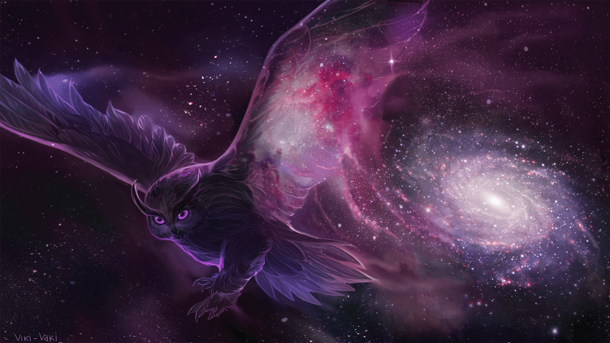 Space Owl Background - HD Wallpaper 