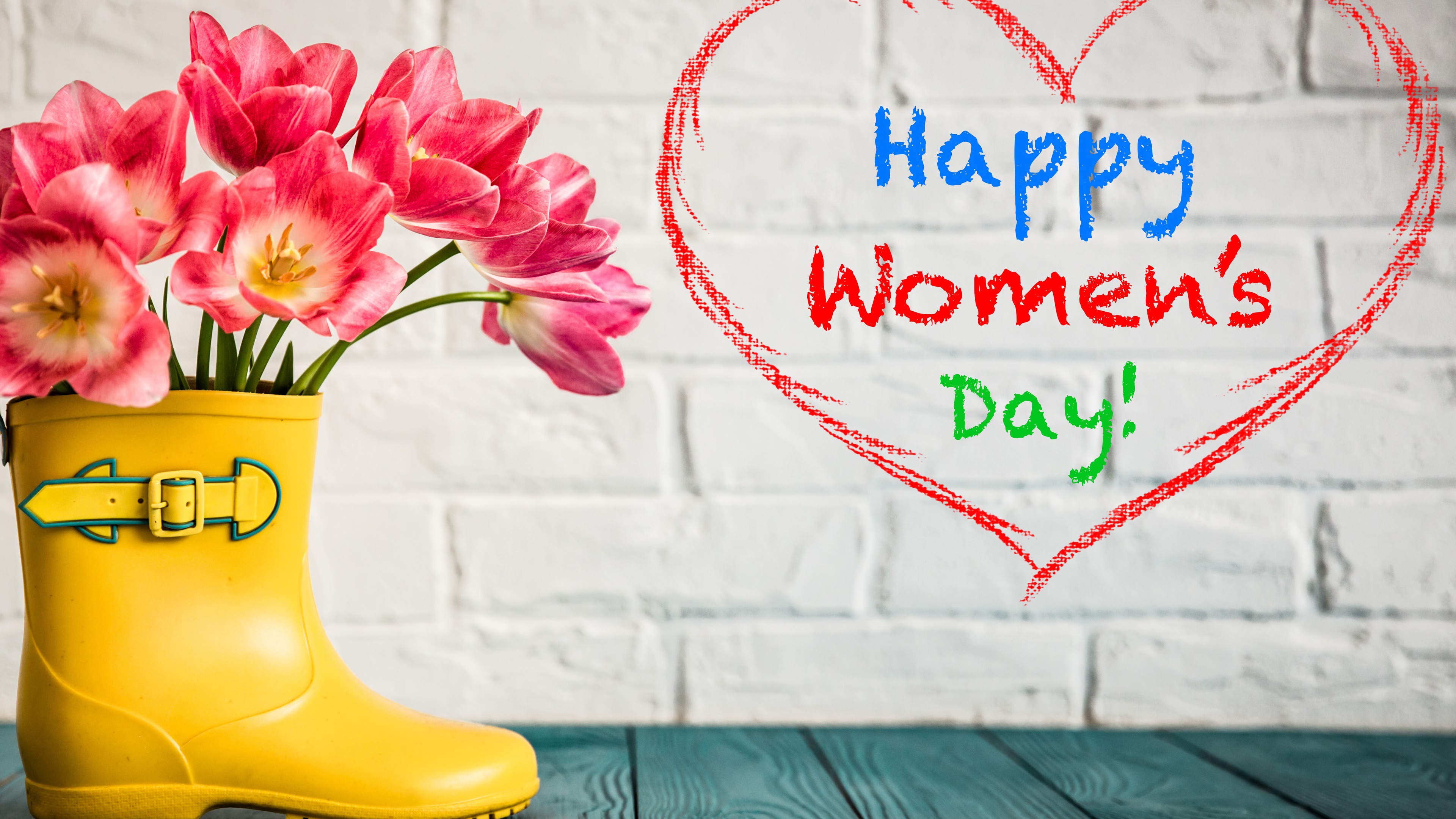 Wallpaper Happy Women S Day, Shoes, Pink Tulips - Happy Women's Day 4k - HD Wallpaper 