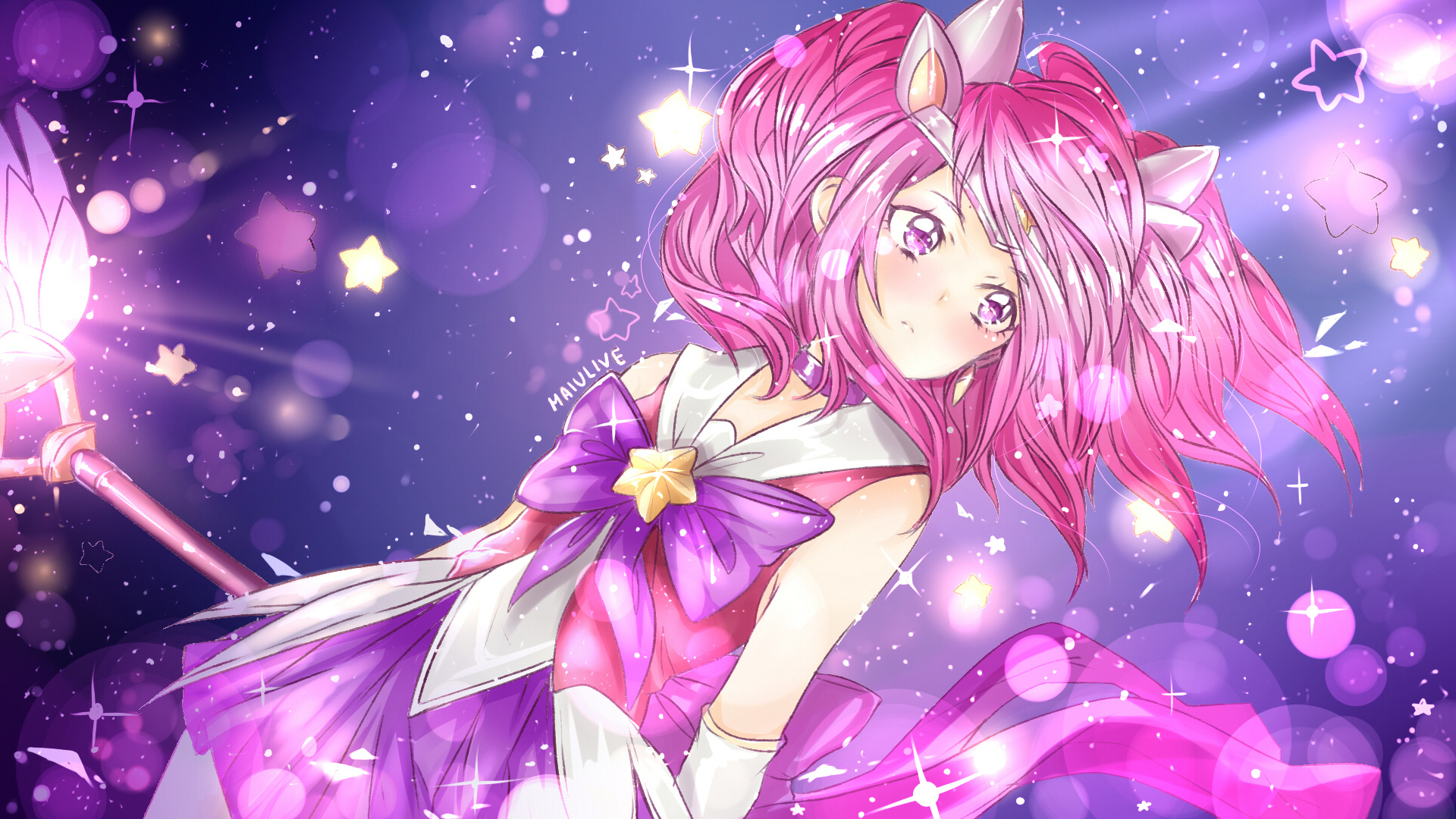 Star Guardian Lux By Maiulive Hd Wallpaper Background - League Of Legends Star Guardians Lux - HD Wallpaper 