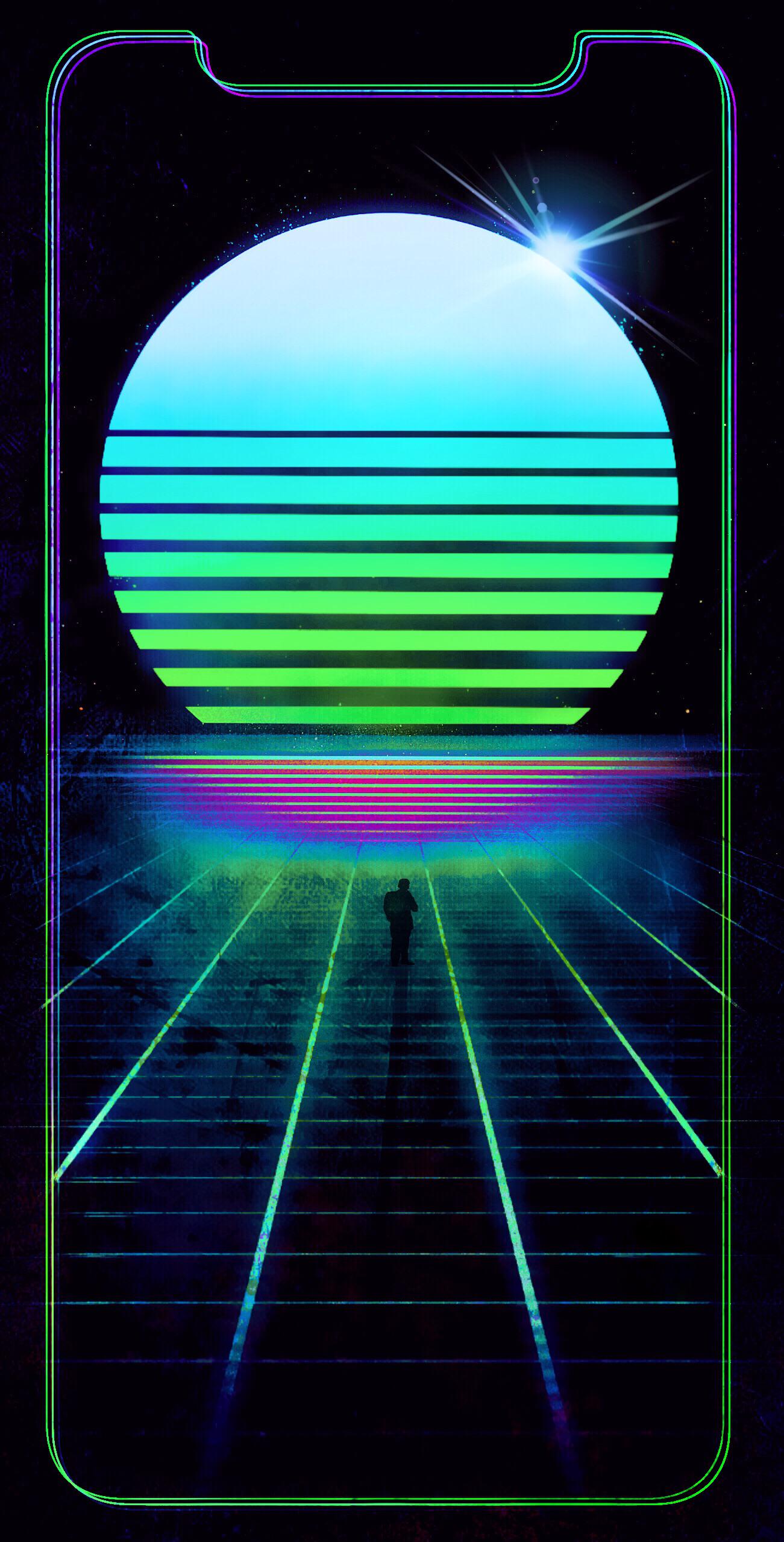 Synthwave Wallpaper Iphone - HD Wallpaper 