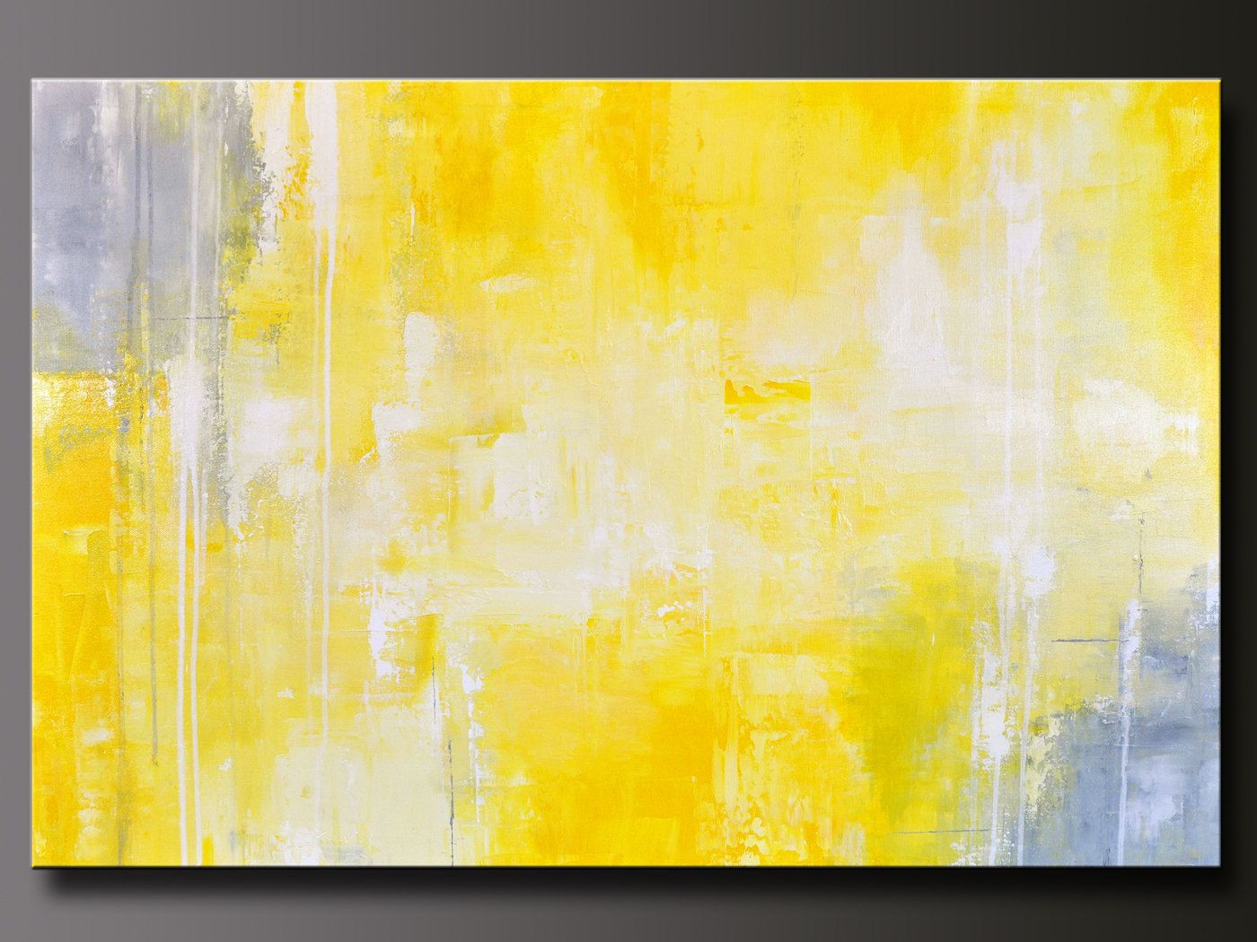 Mustard Yellow Wall Art Lovely Abstract In Yellow 13 - Diy Painting Yellow Abstract - HD Wallpaper 