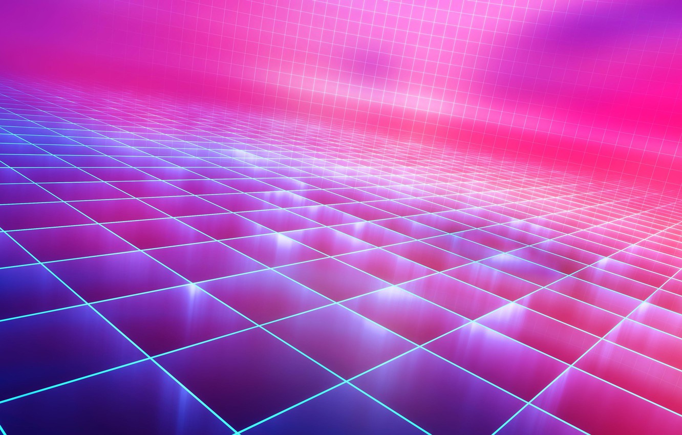Photo Wallpaper Music, Background, 80s, Neon, Synth, - Synthwave Pattern - HD Wallpaper 
