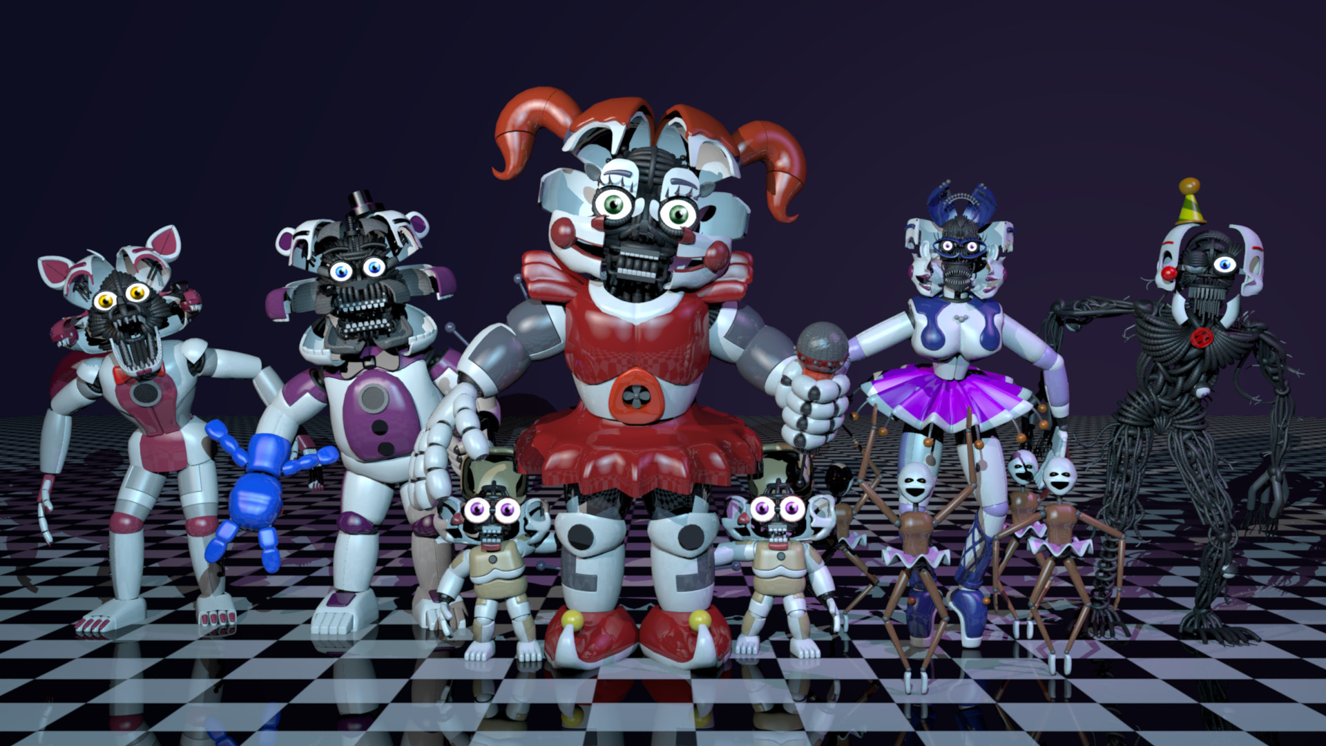 Sister Location Funtime Animatronics 19x1080 Wallpaper Teahub Io