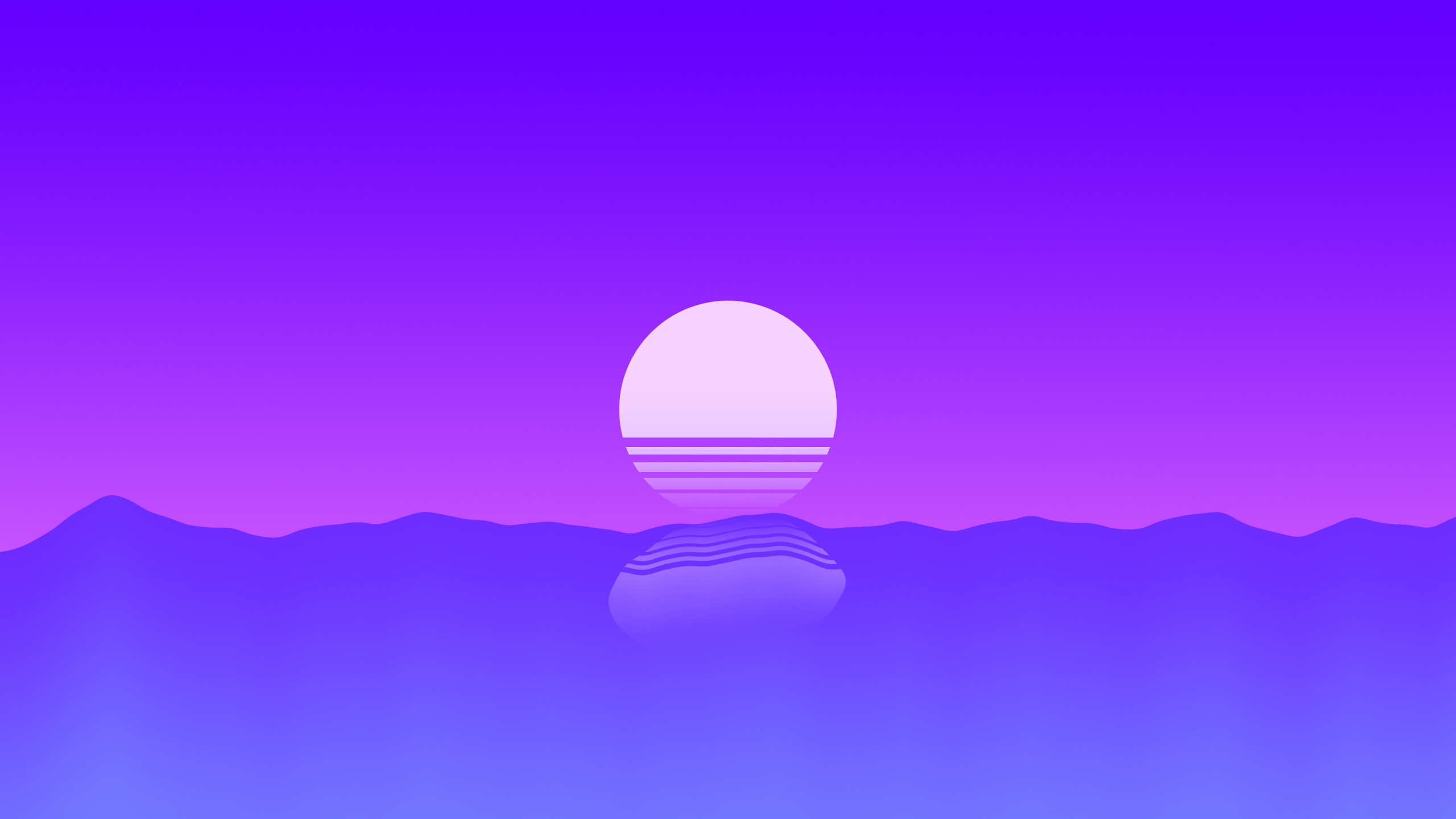 Sunset, Sea, Outrun, Retro, Art, Wallpaper - Minimalist Outrun - HD Wallpaper 