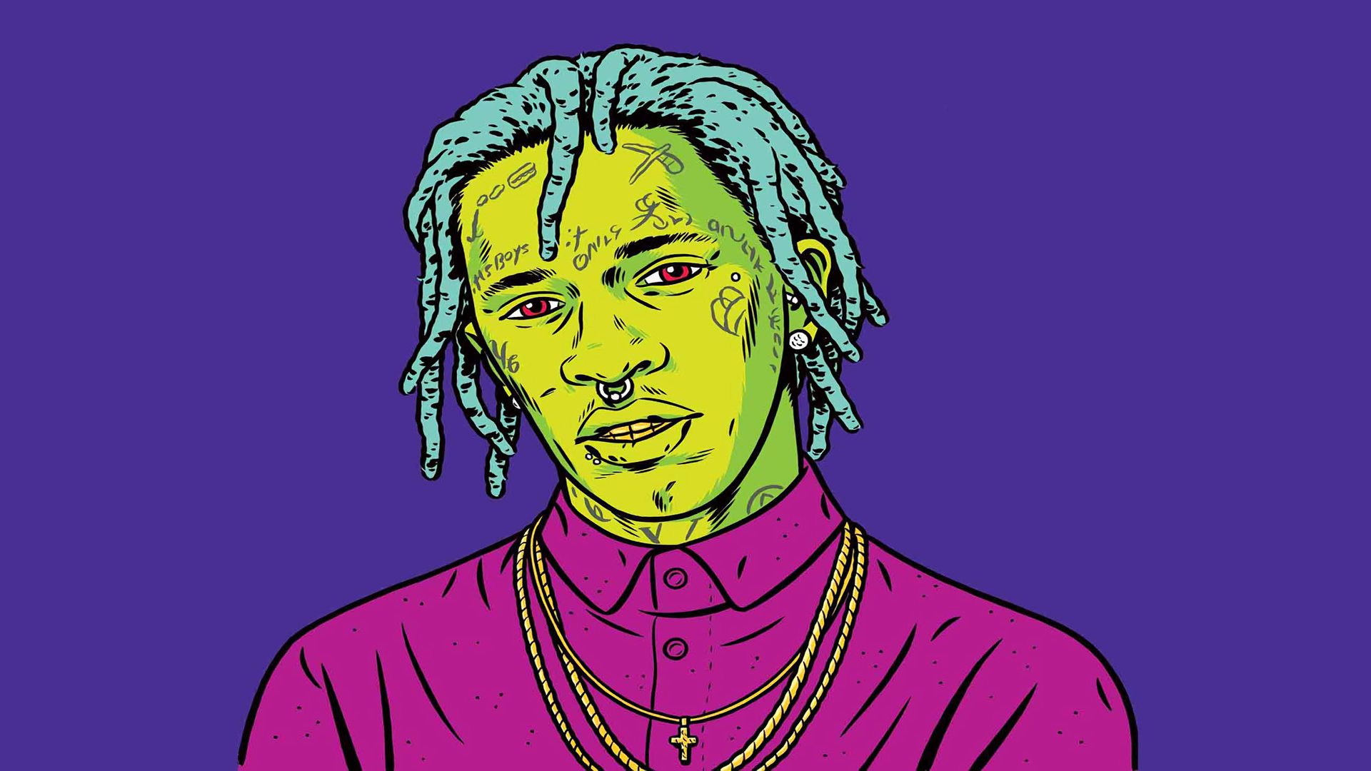 Young Thug Face Drawing - HD Wallpaper 