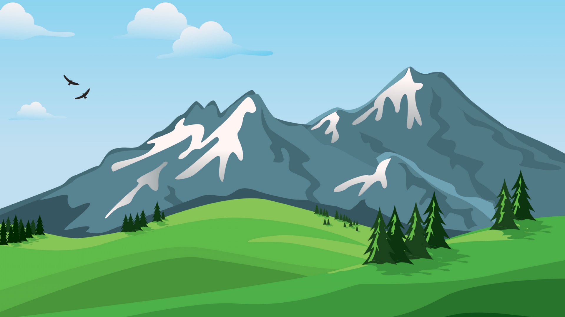 Wallpaper Mountains, Vector, Landscape, Nature - Mountain Vector Wallpaper Hd - HD Wallpaper 