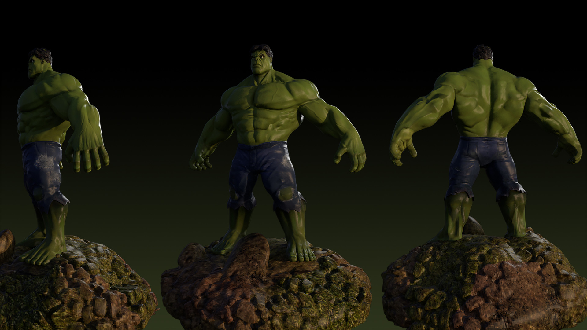 Hulk 3d Model - HD Wallpaper 