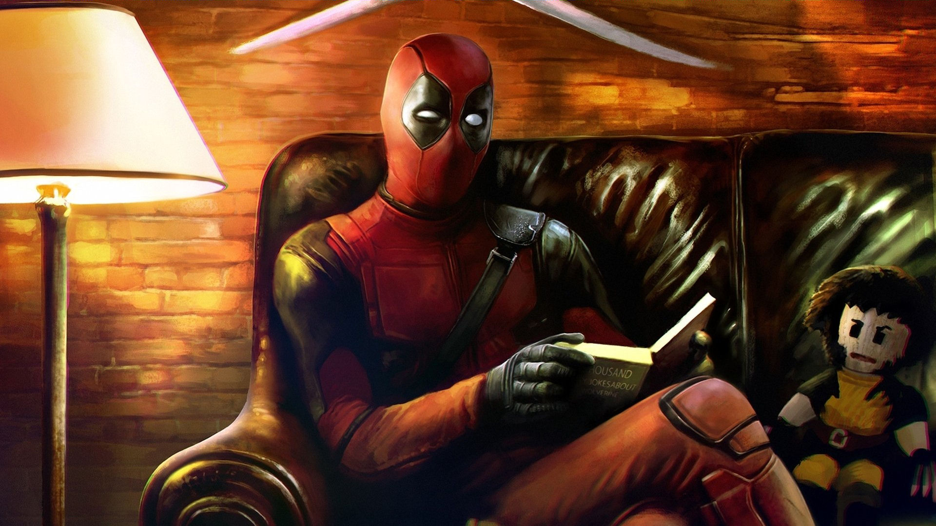 Deadpool Reading A Book - HD Wallpaper 
