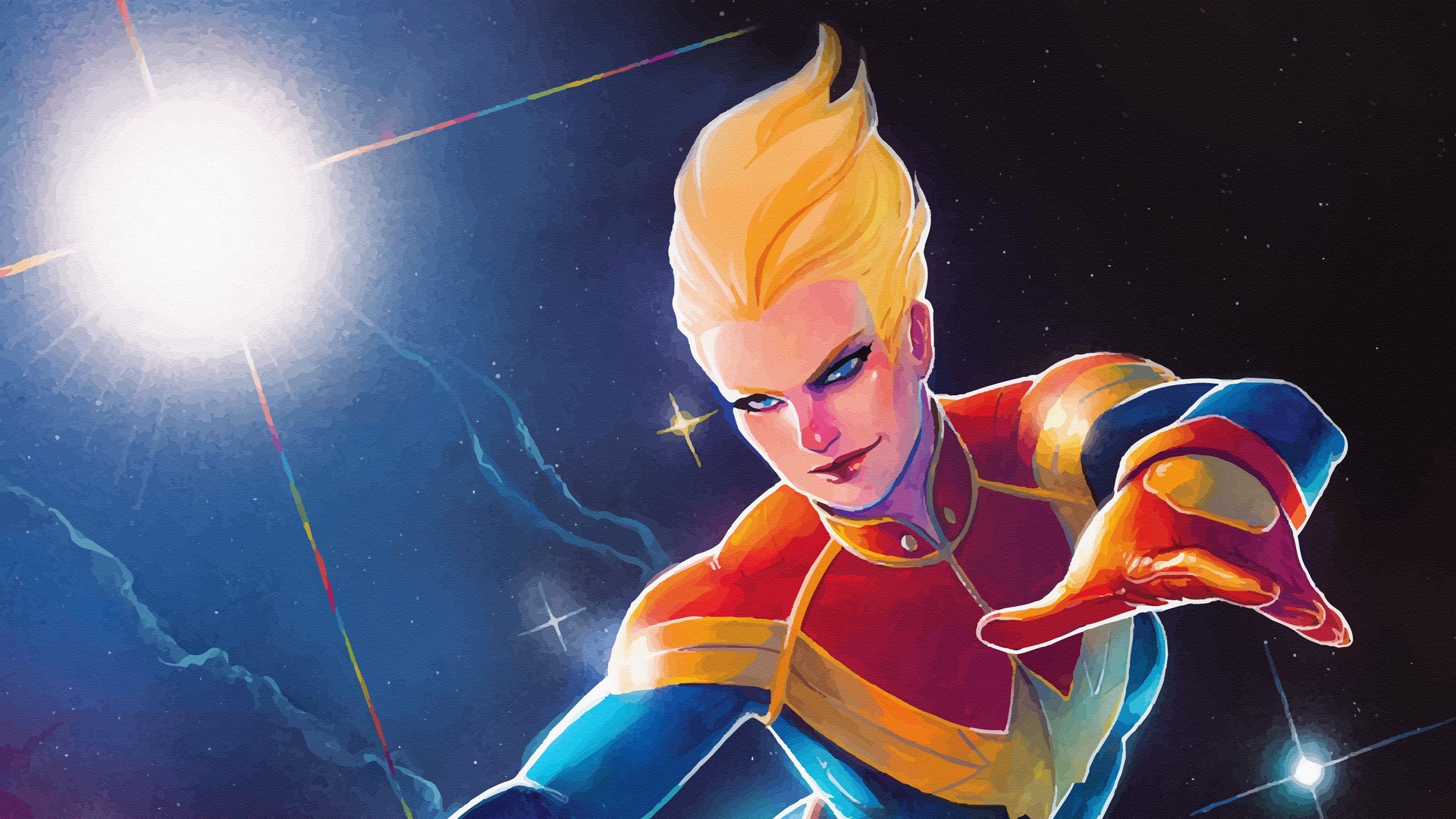 Captain Marvel Animated Background Wallpaper Hd With - Captain Marvel Carol Danvers - HD Wallpaper 