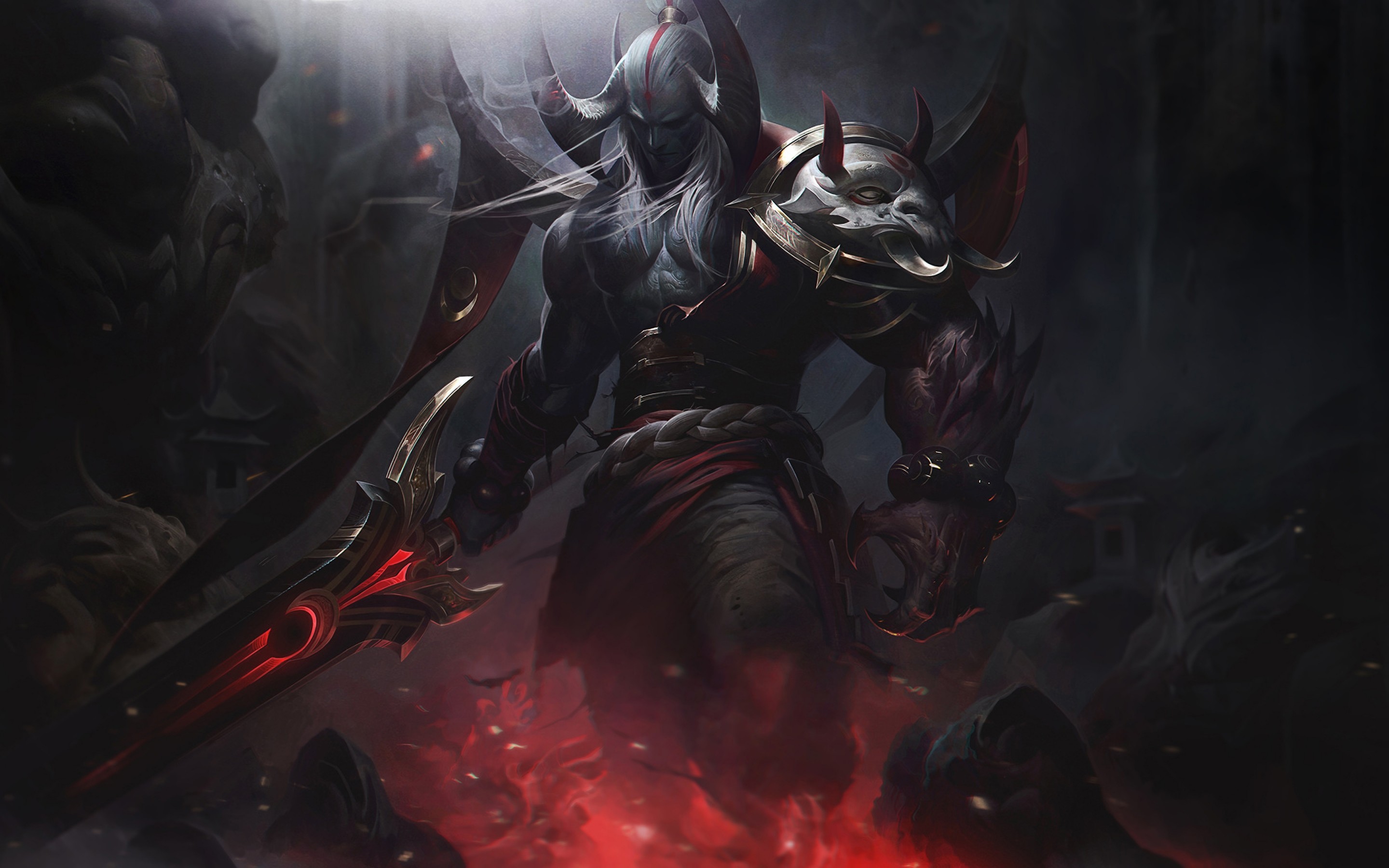 Blood Moon Aatrox, League Of Legends, Champion Skin, - Aatrox Bloodmoon Splash Art - HD Wallpaper 