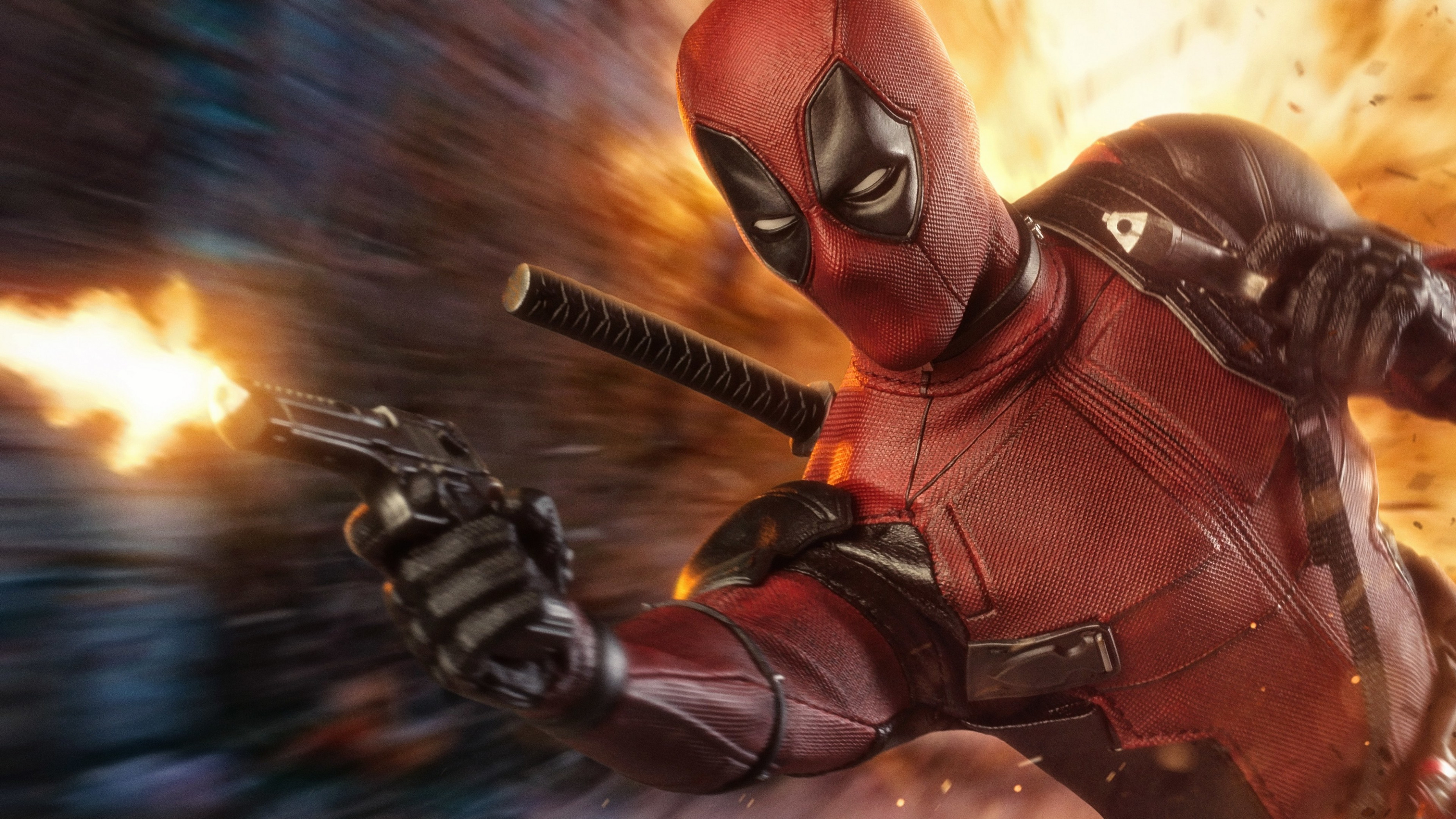 Deadpool 4k Superheroes Wallpapers, Hd-wallpapers - Deadpool With Gun Wallpaper In 4k - HD Wallpaper 