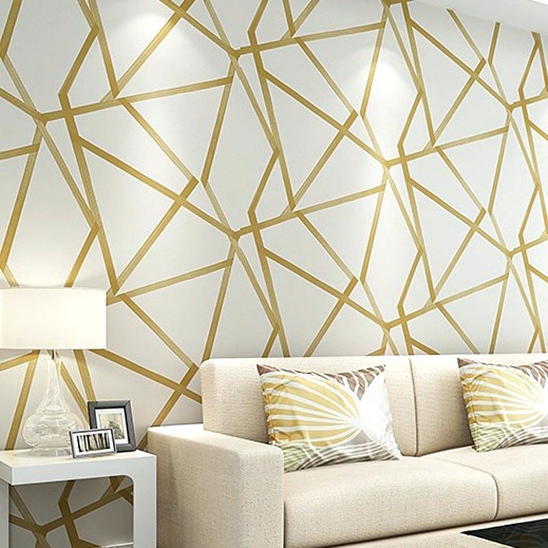 Gold Wallpaper Living Room - HD Wallpaper 