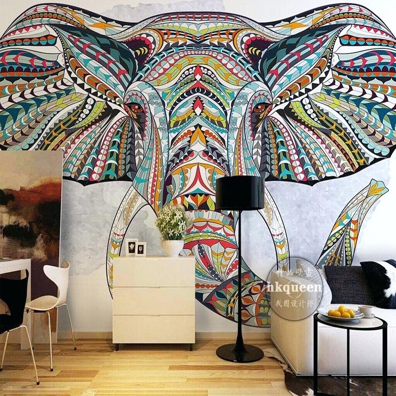 Custom Wallpaper For Walls Animal Totem Photo Bedroom - Elephant Wallpaper For Walls - HD Wallpaper 