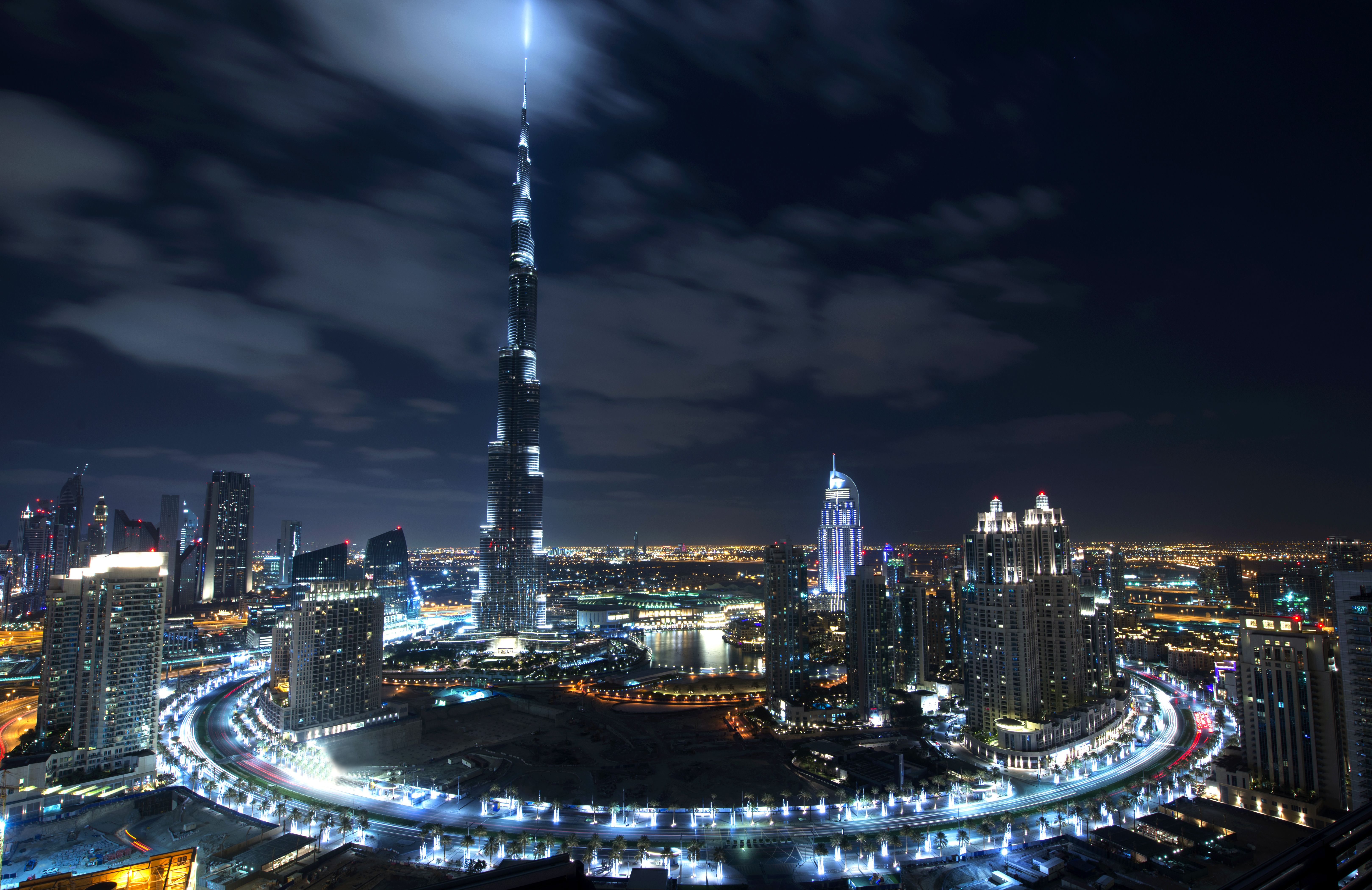 161 Dubai Hd Wallpapers - Dubai Sky Line Night - HD Wallpaper 