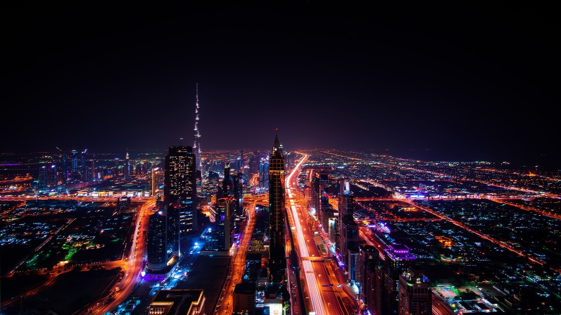 Amazing Night View Of Dubai - City Night - HD Wallpaper 