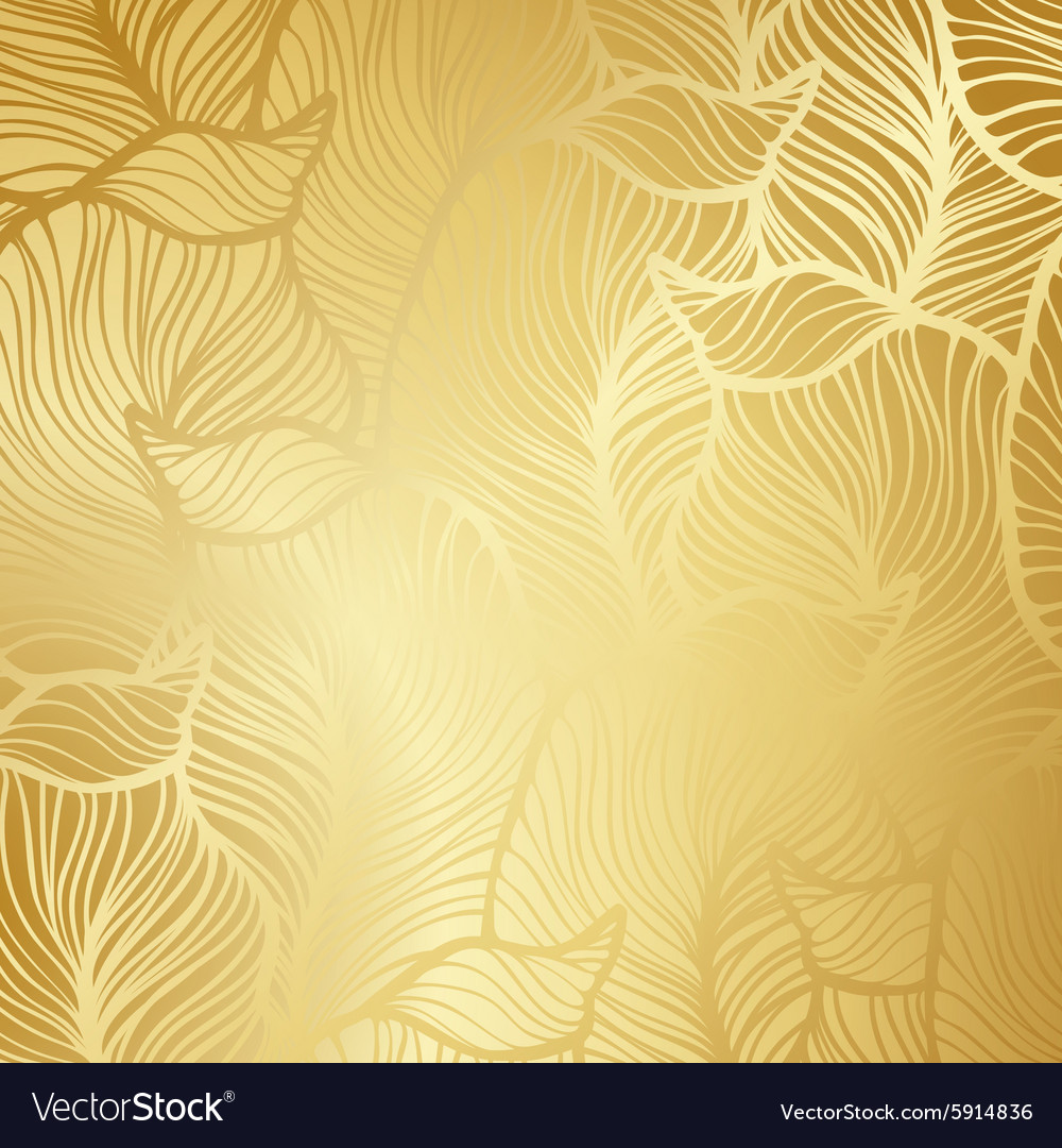 Golden Floral Backgrounds - HD Wallpaper 