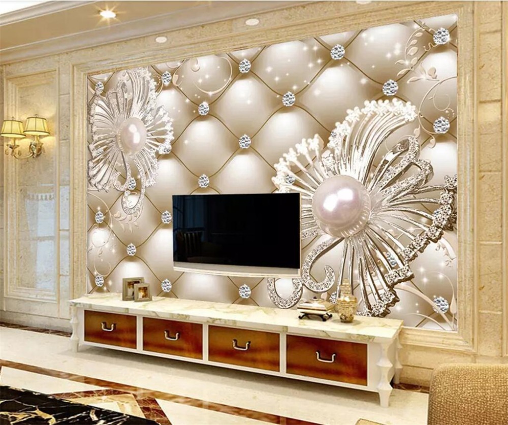 Wall Background Diamond Jewelry 3d Stereo 3 D Wall - HD Wallpaper 