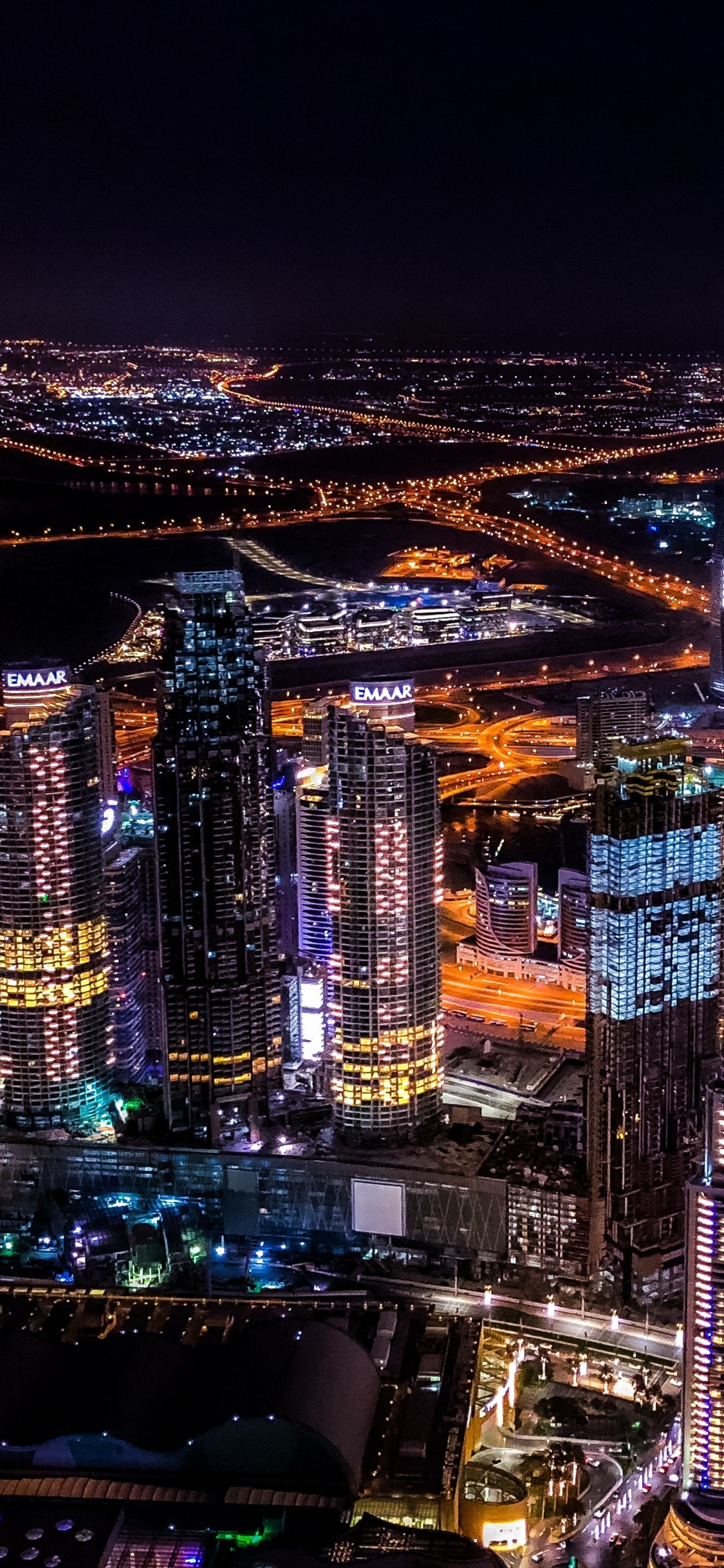 Night Cityscape Buildings Dubai Wallpaper Iphone Wallpaper Dubai