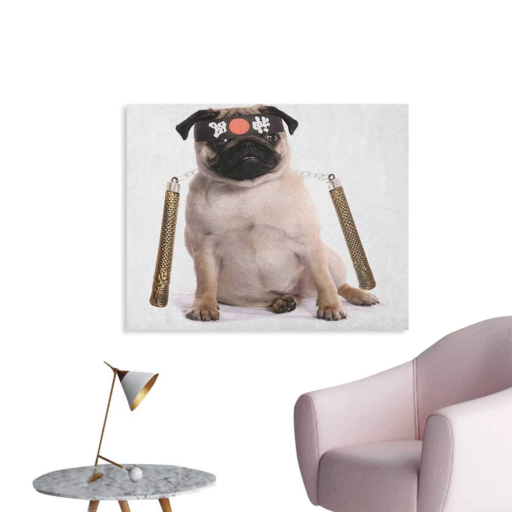 Anzhutwelve Pug Wallpaper Ninja Puppy With Nunchuk - Poster - HD Wallpaper 