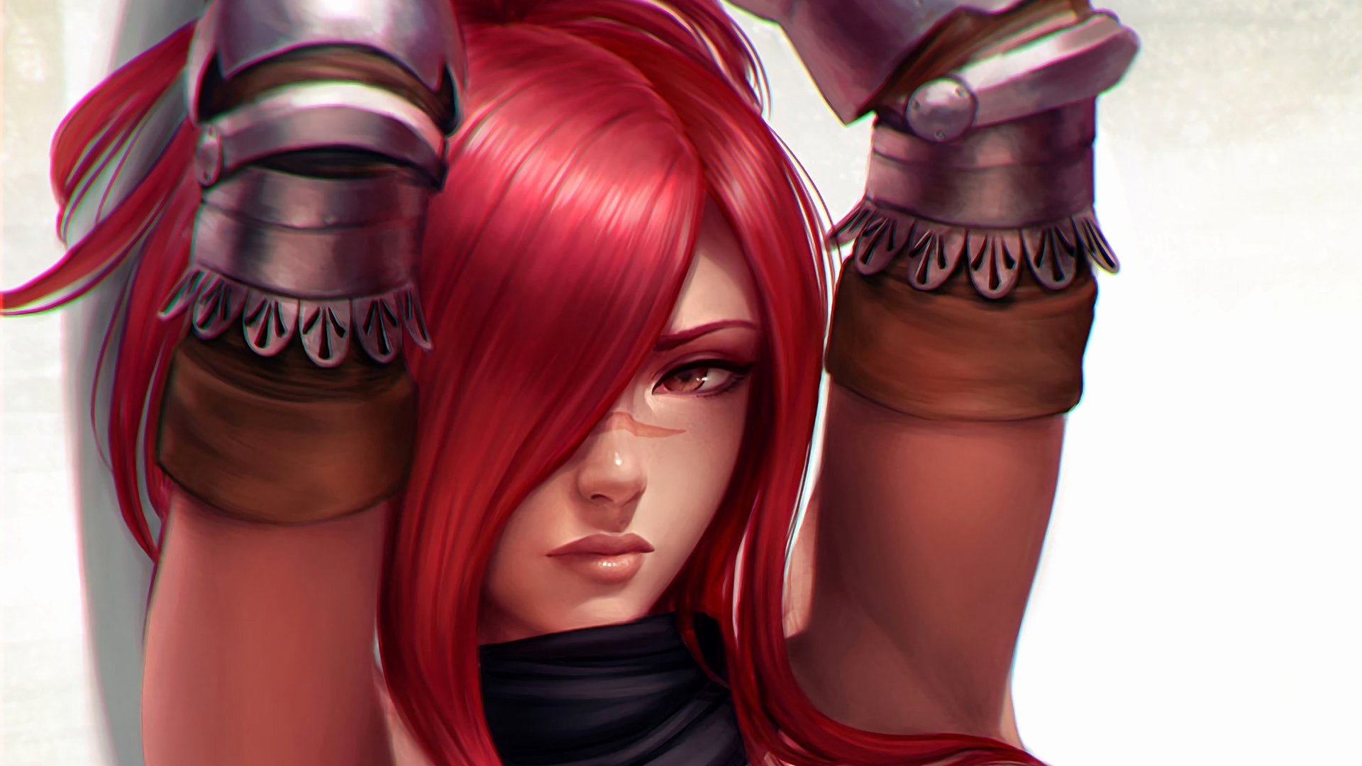 Anime Girl Red Hair - HD Wallpaper 