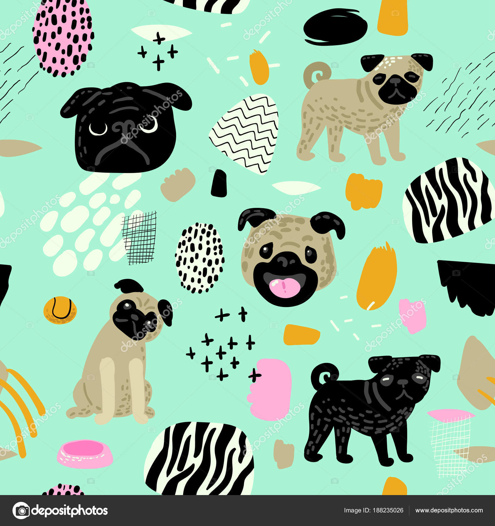 Baby Cute Pug Puppies - HD Wallpaper 