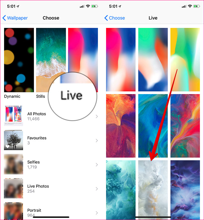Select Live Wallpaper On Iphone X