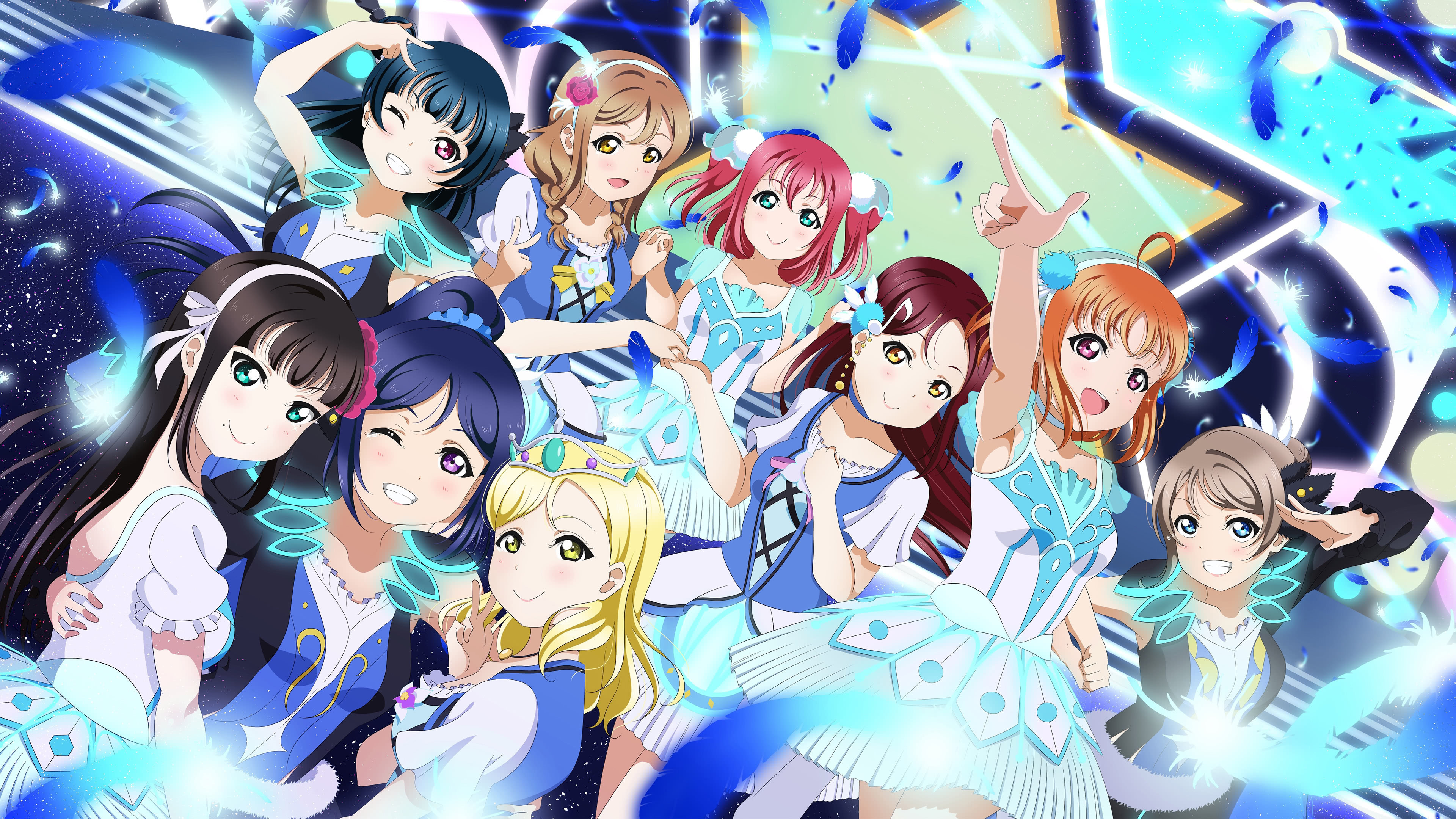 Love Live Characters Uhd 4k Wallpaper - Water Blue New World - HD Wallpaper 