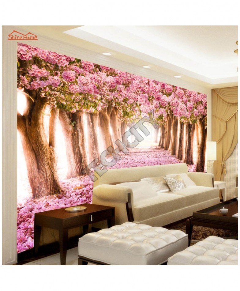 Pink Floral Forest Road 3d Room Wallpaper - 3d Wallpapers For Walls In  Pakistan - 784x950 Wallpaper 