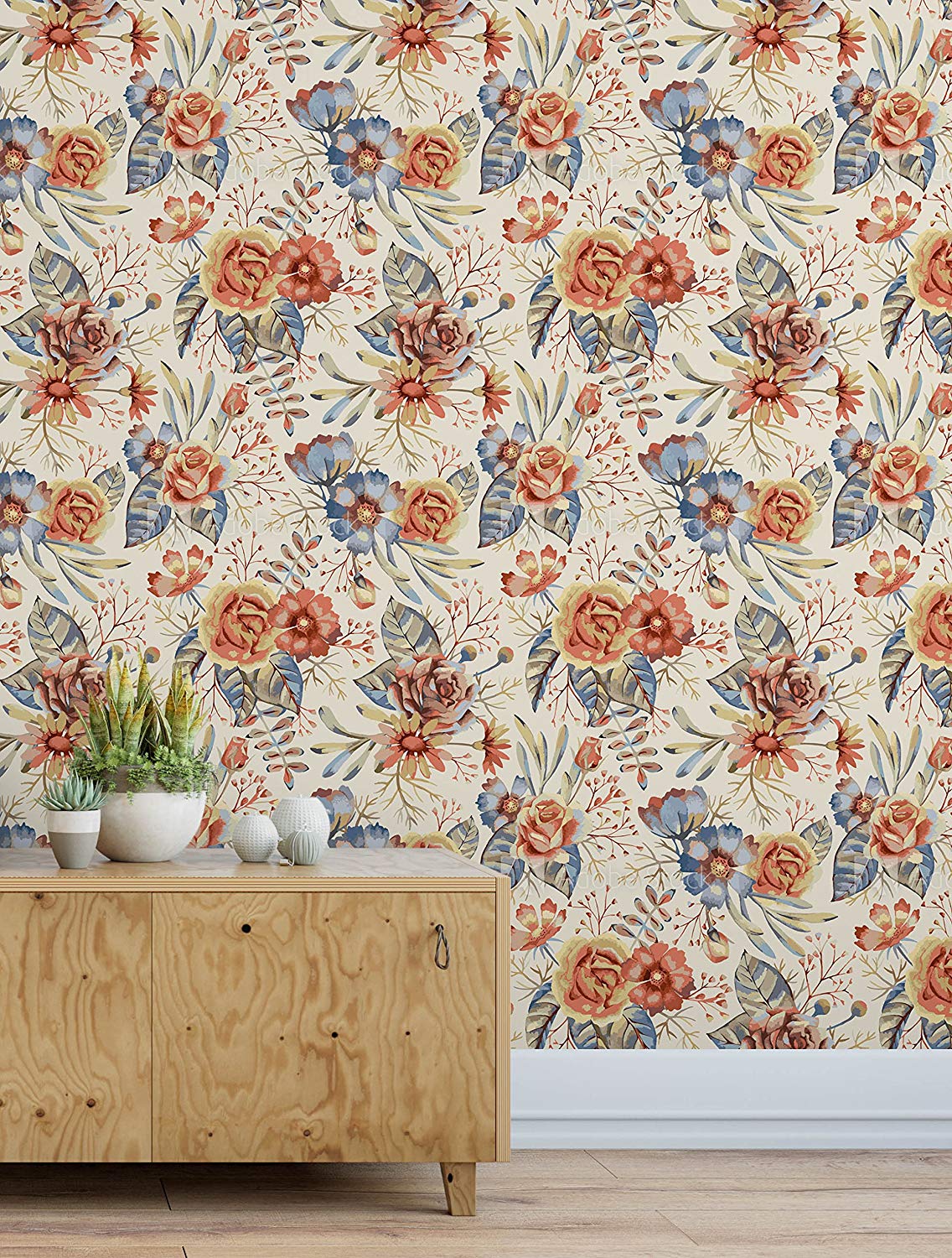 Vintage Floral Self Adhesive Removable Wallpaper Botanical - Vintage Floral Self Adhesive - HD Wallpaper 