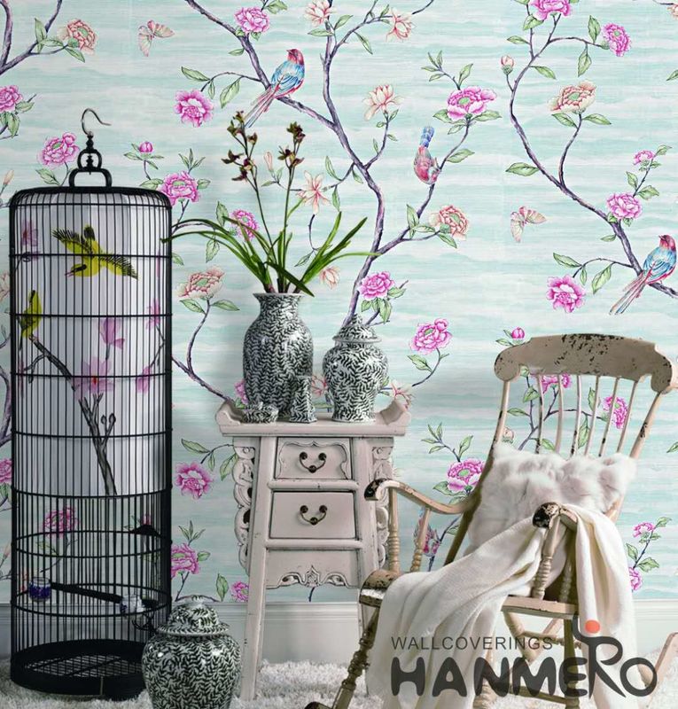 Embossed Vinyl Wallpaper Flowers And Birds Soil Case - Wallpaper - HD Wallpaper 
