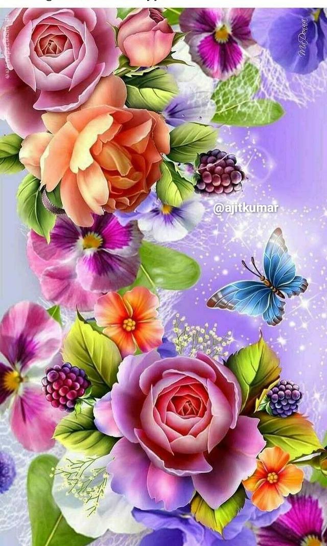 Flowers Butterfly - HD Wallpaper 