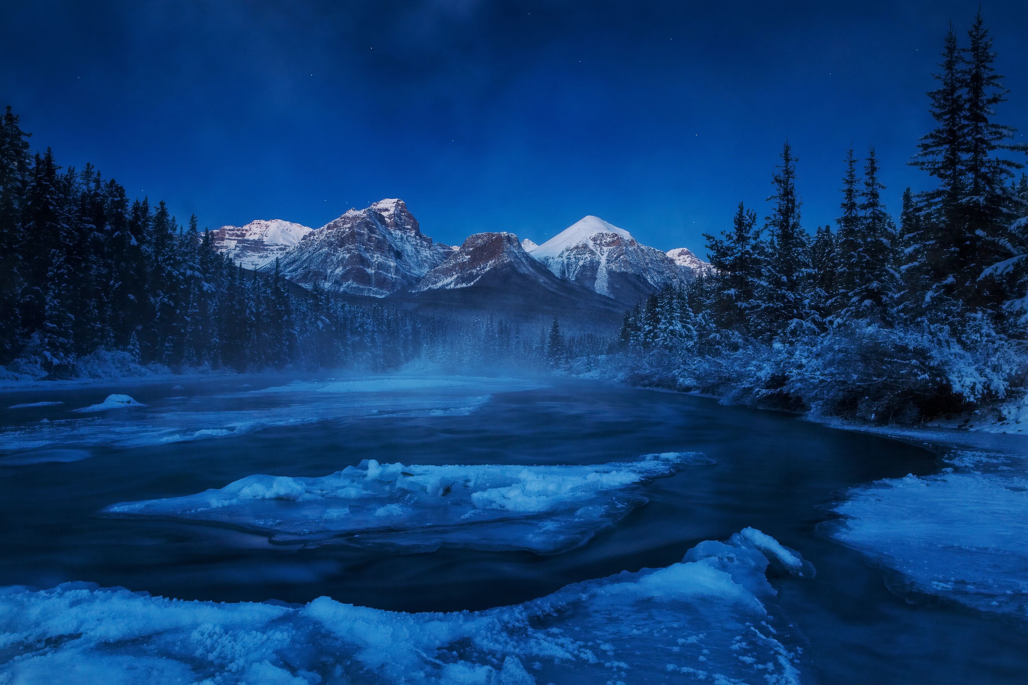 Wallpaper - Winter Rocky Mountains Alberta - HD Wallpaper 