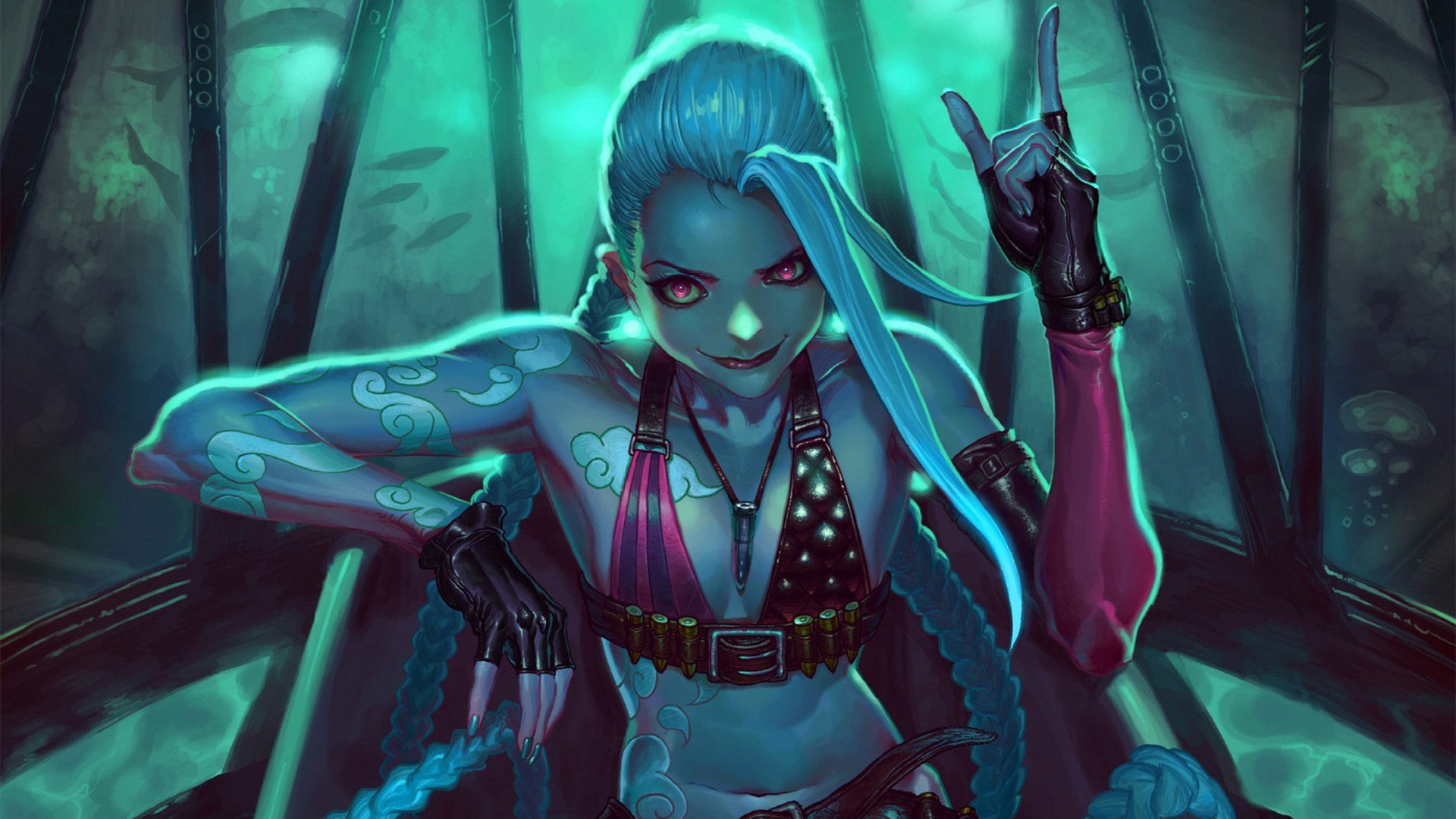 Games, Art, League Of Legends, Lol, Upscale, Girl, - Jinx - HD Wallpaper 