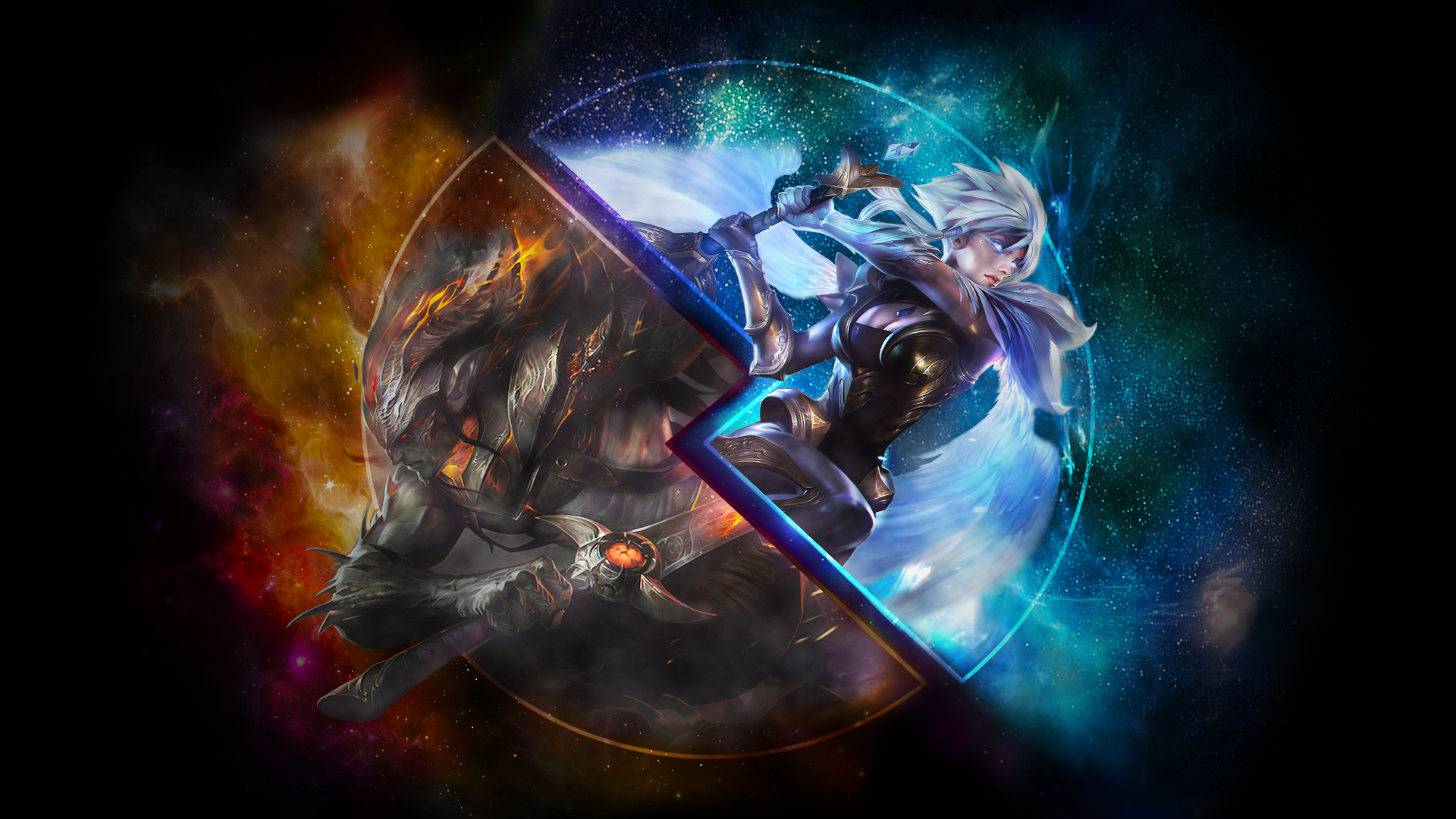 Yasuo & Riven Wallpaper Nightbringer Yasuo Vs Dawnbringer Riven